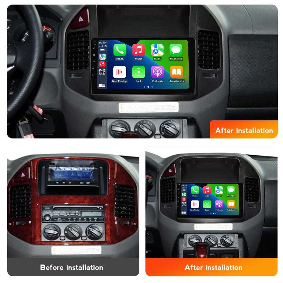 Navigatie Android 14 Mitsubishi Pajero V73  1/8 Gb Waze CarPlay CAMERA