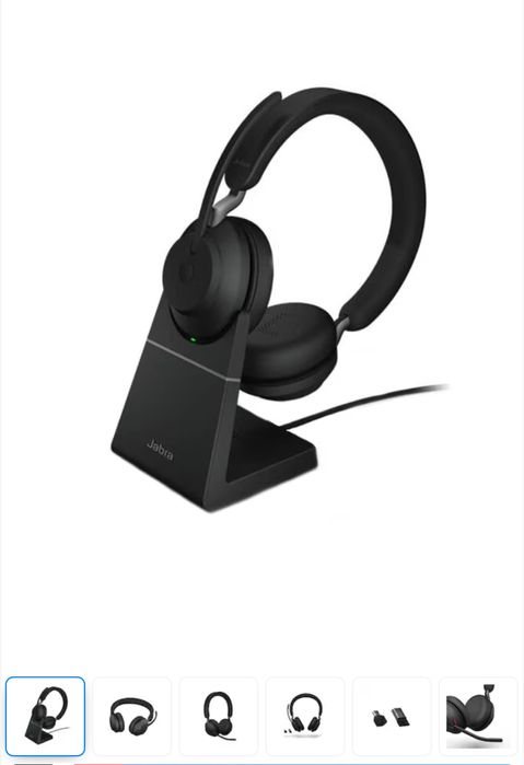 Casti wireless cu microfon Jabra Evolve2 65 MS, Stand incarcare, USB-C