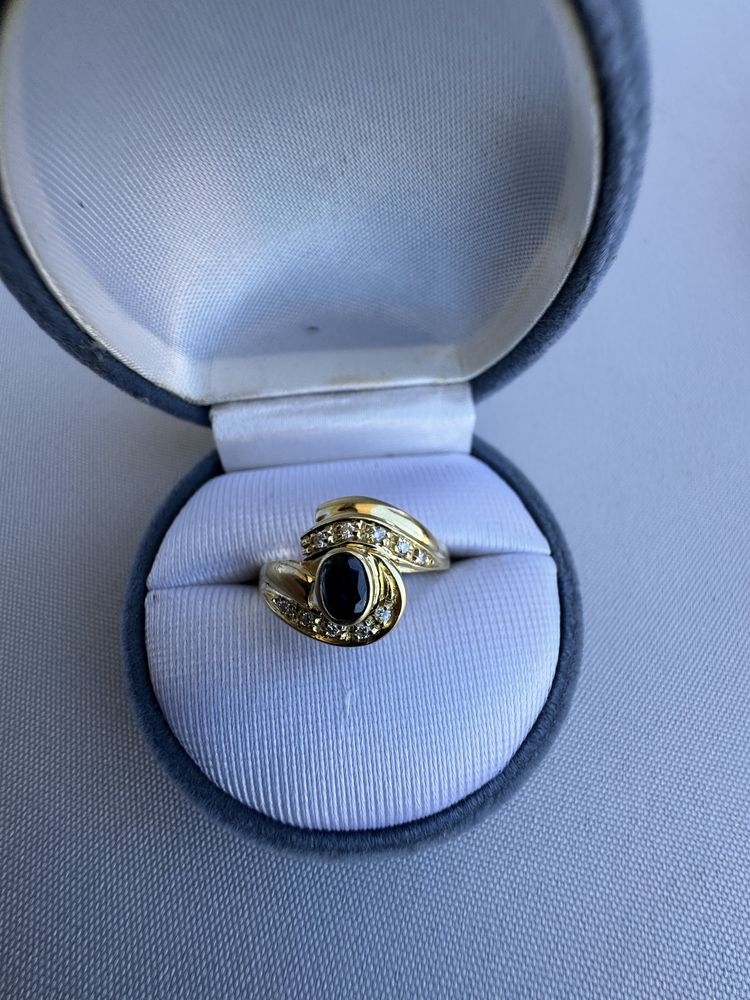 Inel din aur, safir si diamante