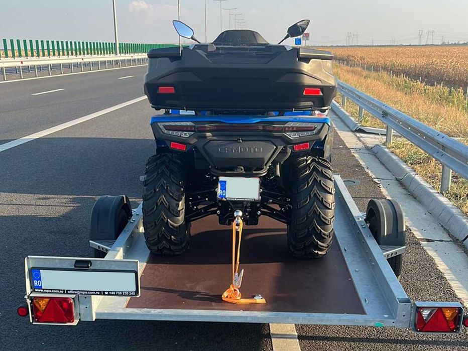 Remorca basculabila MOTO - ATV 750kg noua REPO carte RAR nr. rosu