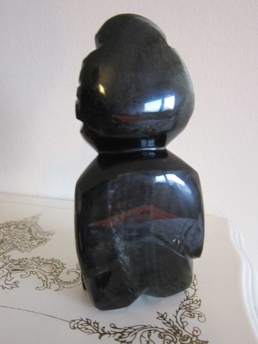 cadou rar Totem Maya Aztec Obsidian auriu vintage America de Sud 1950