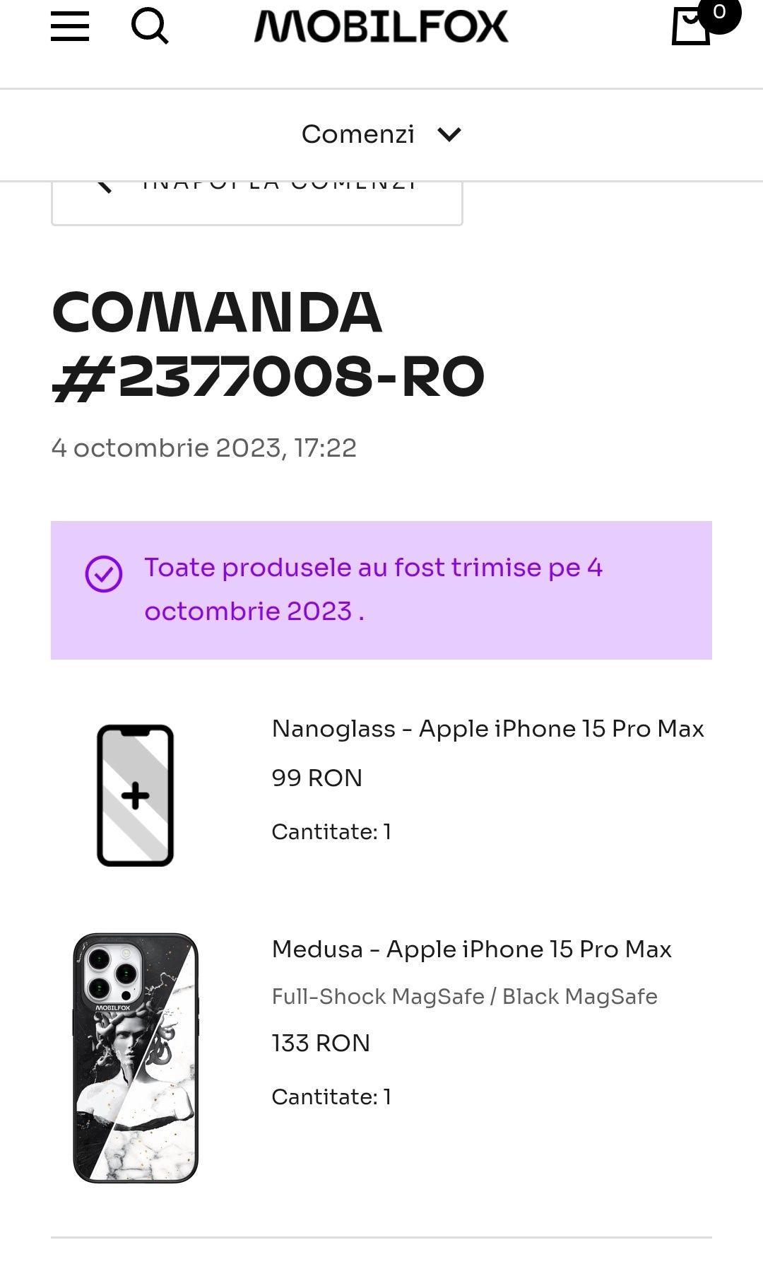 IPhone 15 pro max husă + Folie mobilfox Medusa