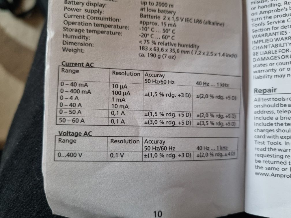 Aparat de masaura Beha Amprobe AC50A