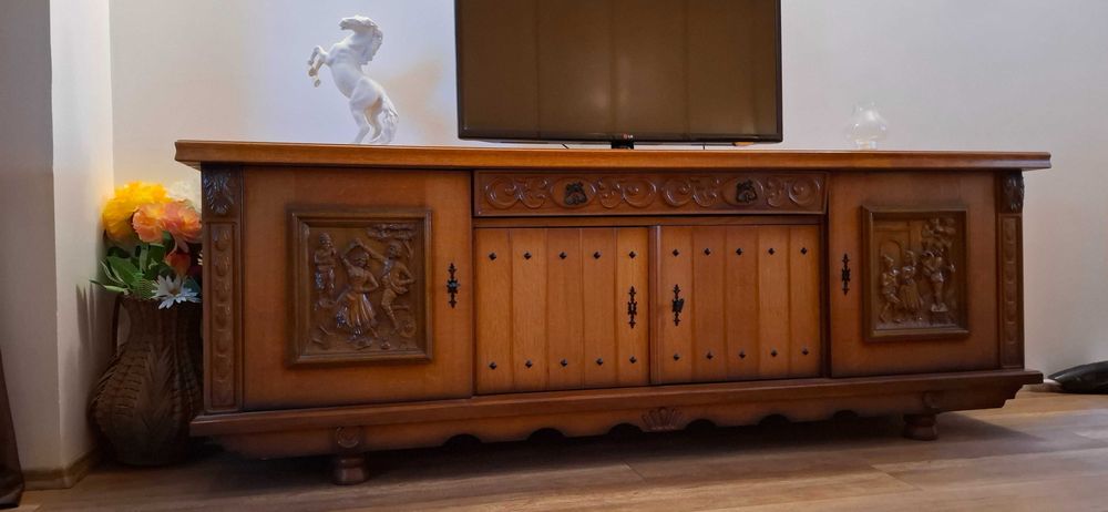 Comoda TV vintage  lemn masiv