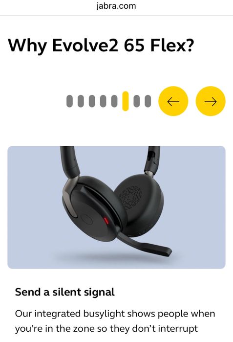 Casti stereo cu microfon Jabra Evolve2 65 Flex Link390c WIFI USBC Qi