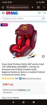 Vând scaun auto pt bebe