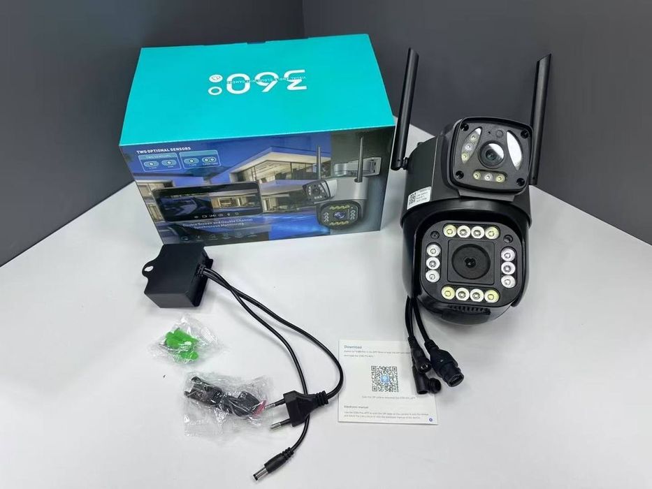 Video kuzatuv kamerasi 360 gradusli smart IP Wifi 4G