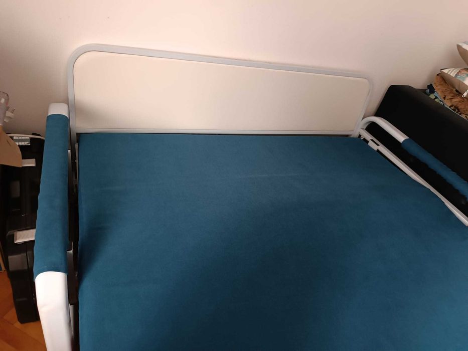 Canapea extensibila cu lada depozitare Maria turcoaz 150x190cm