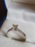 Inel vintage aur alb cu diamant natural VS 0.33ct