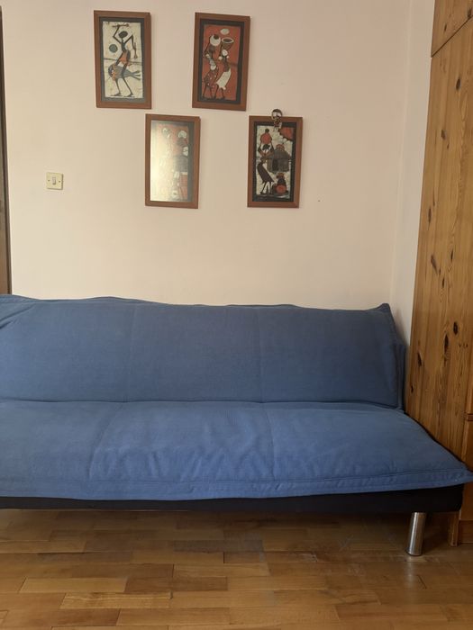 Разтвгателен диван син