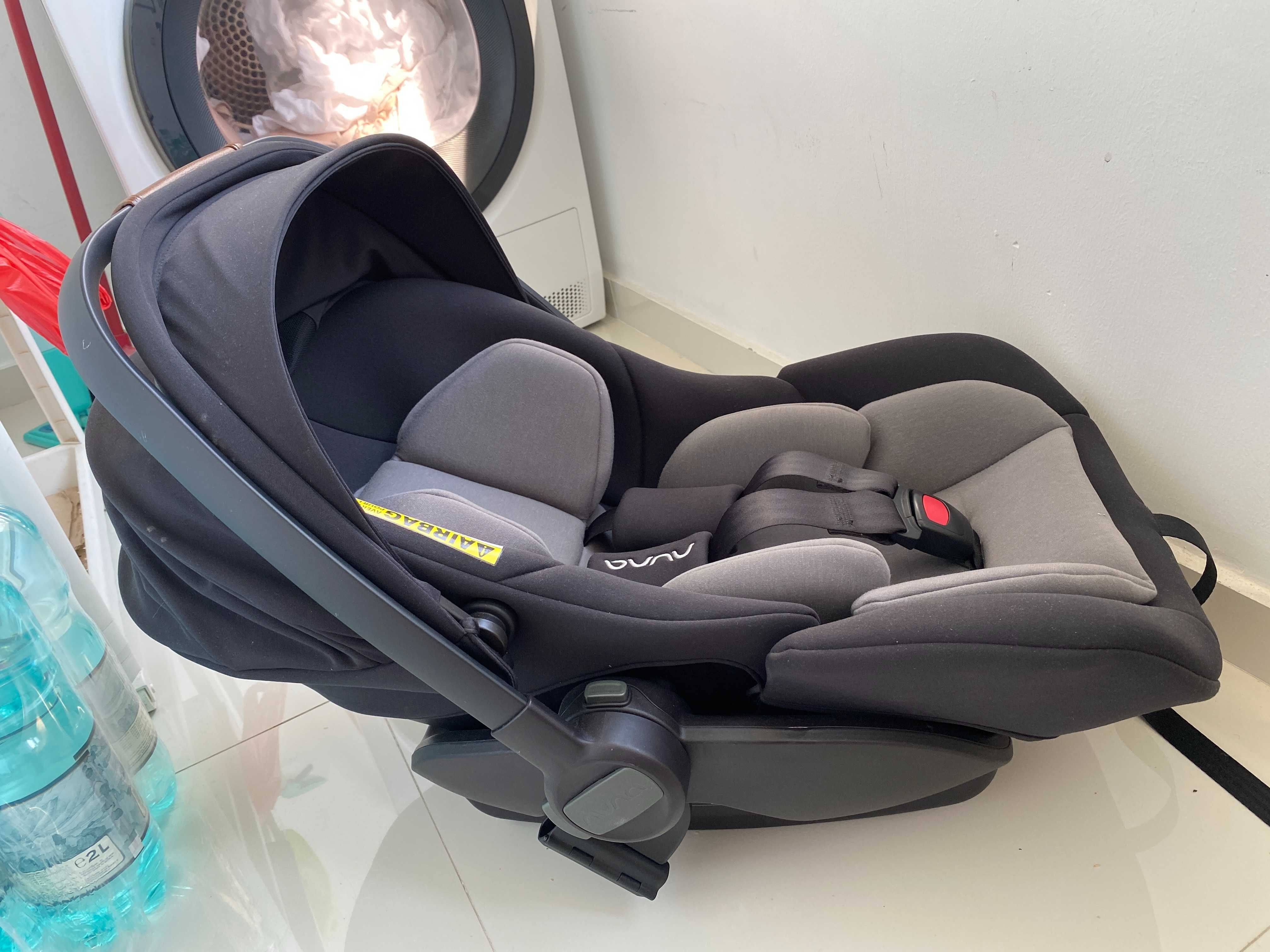 Scoica auto i-Size Arra Next, Caviar, Nuna + Adaptori Carucior Joie