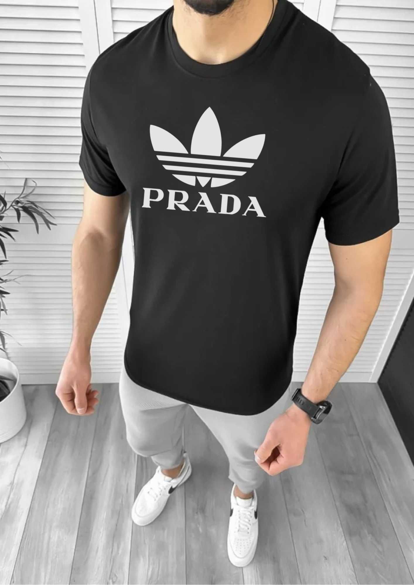 Prada Adidas мъжки тениски , черна мъжка тениска Prada