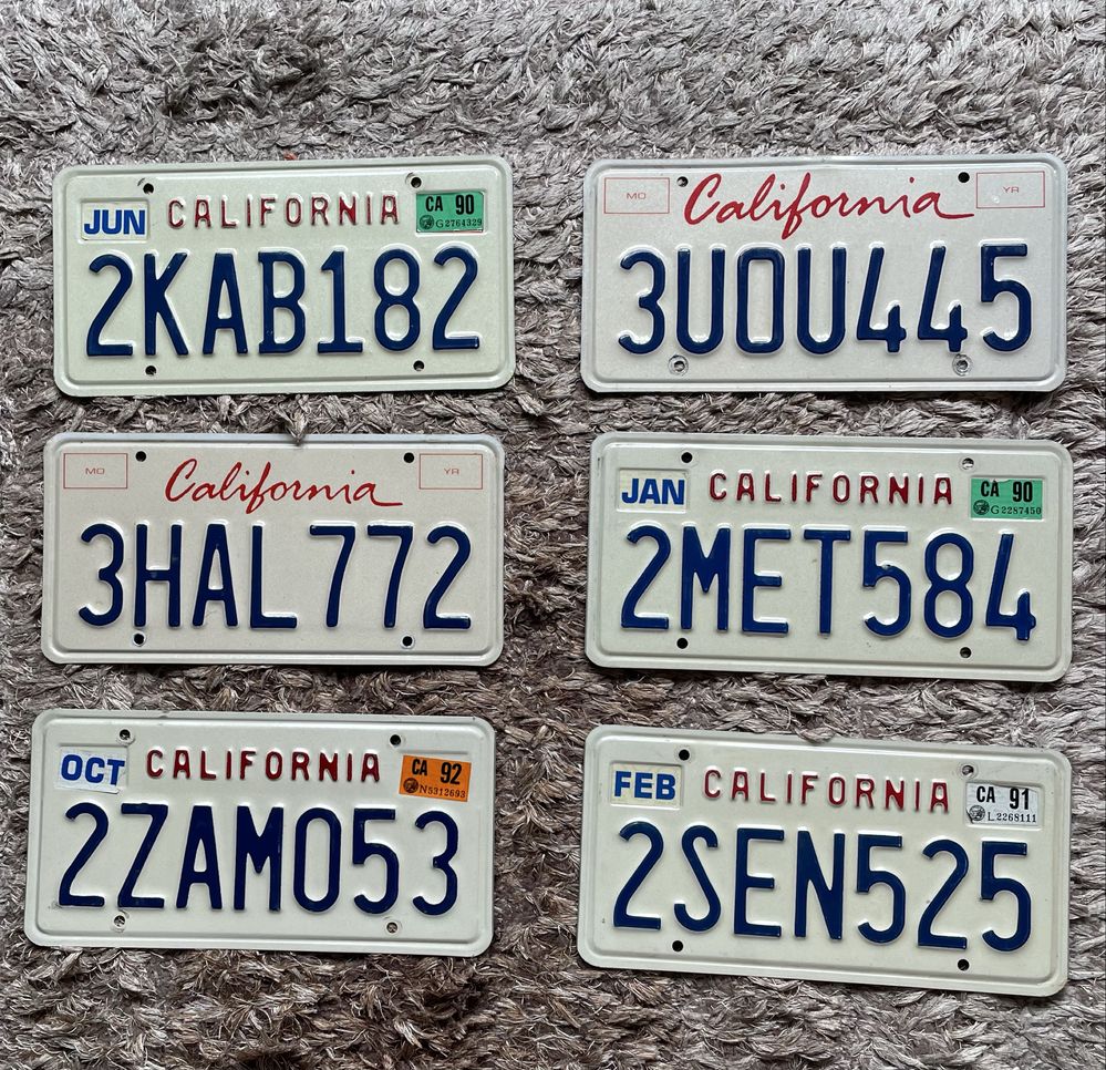Placuta/placa/numar inmatriculare masina California Sua zx