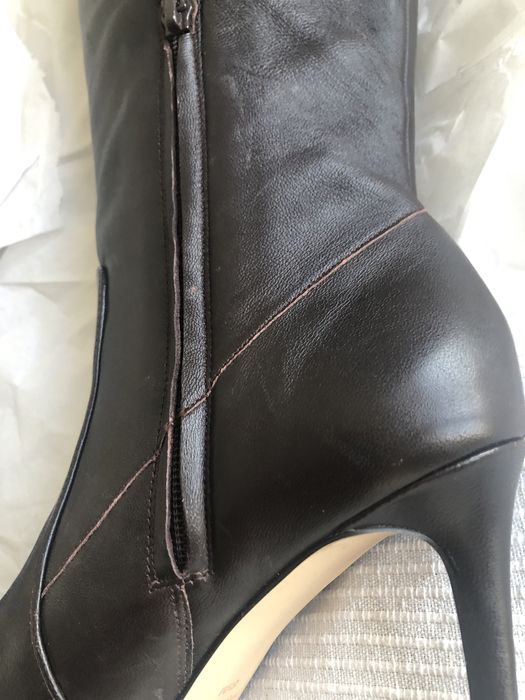 Cizme piele, marimea 38, maro - visiniu