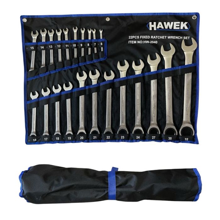 Звездогаечни Тресчотни Ключове Прави 6-32 ММ 22 Части HAWEK