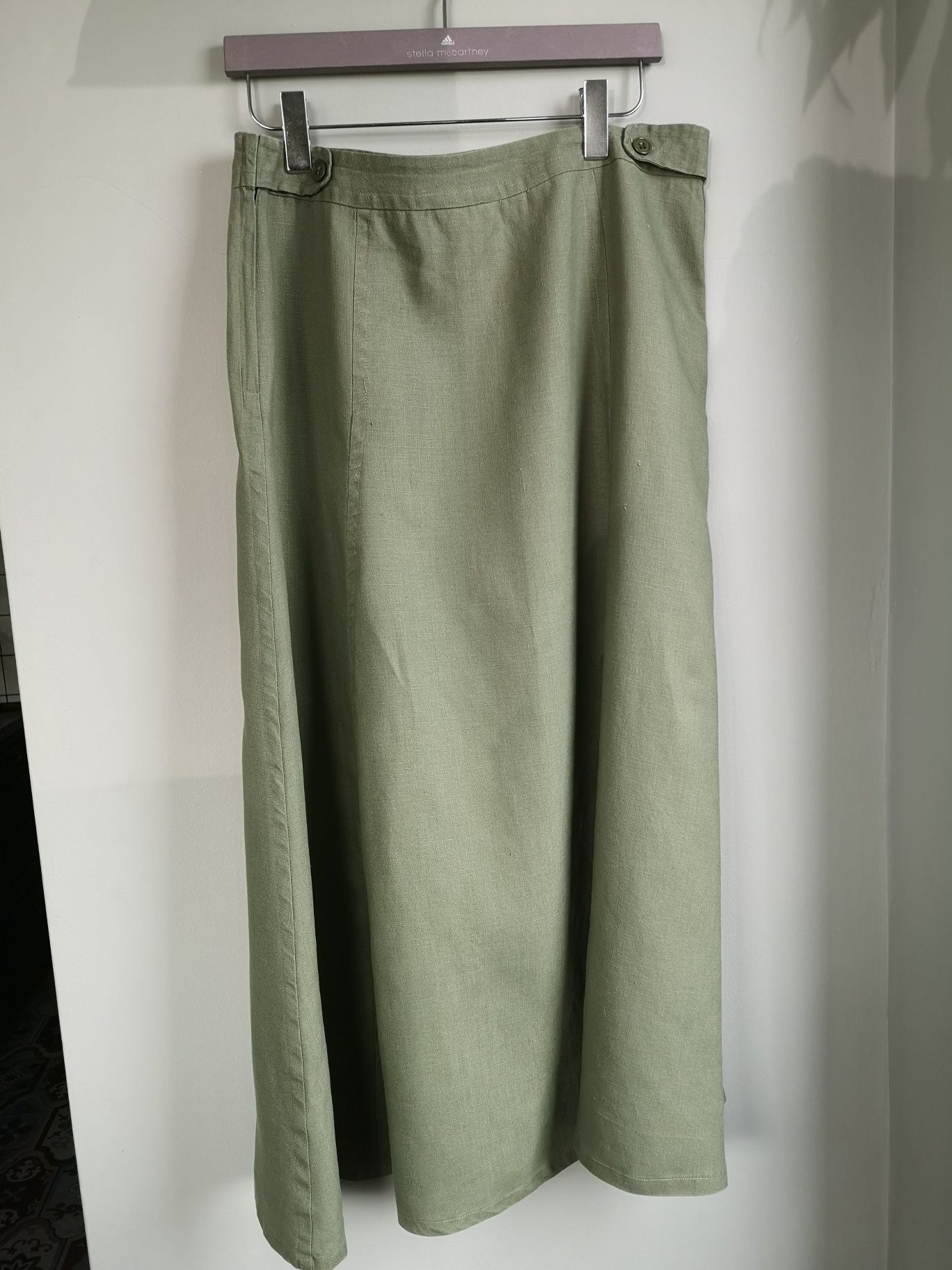 Zara, зелена пола, 100% лен, цена 20лв