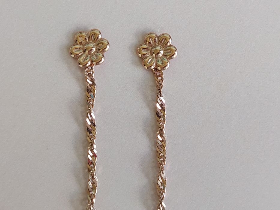 Золотые серьги протяжки