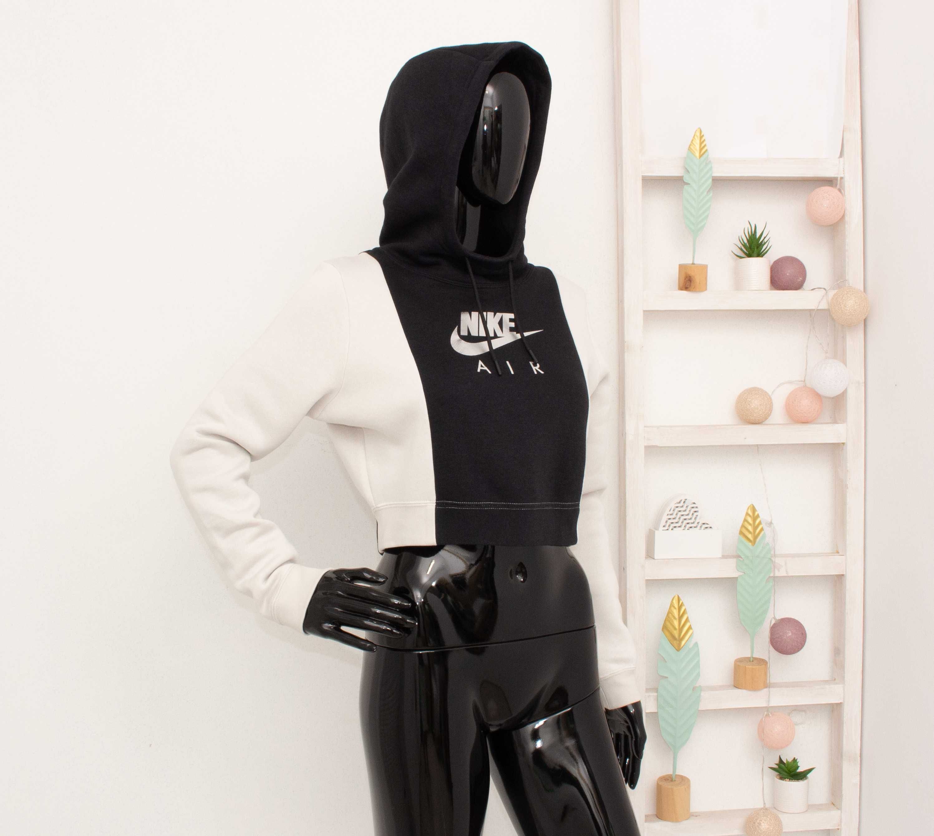 Nike Air оригинално дамско худи crop суичър със сребристо лого S