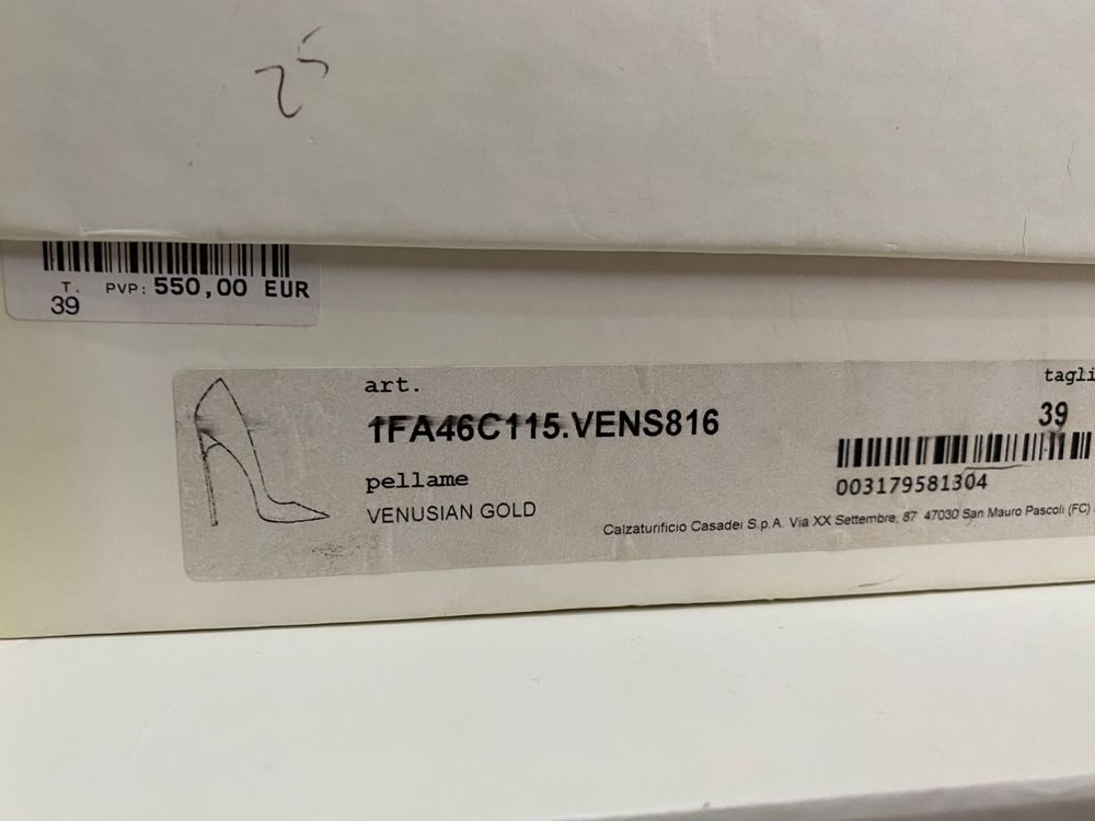 Casadei Pantofi Stiletto Masura 39 Venusian Gold