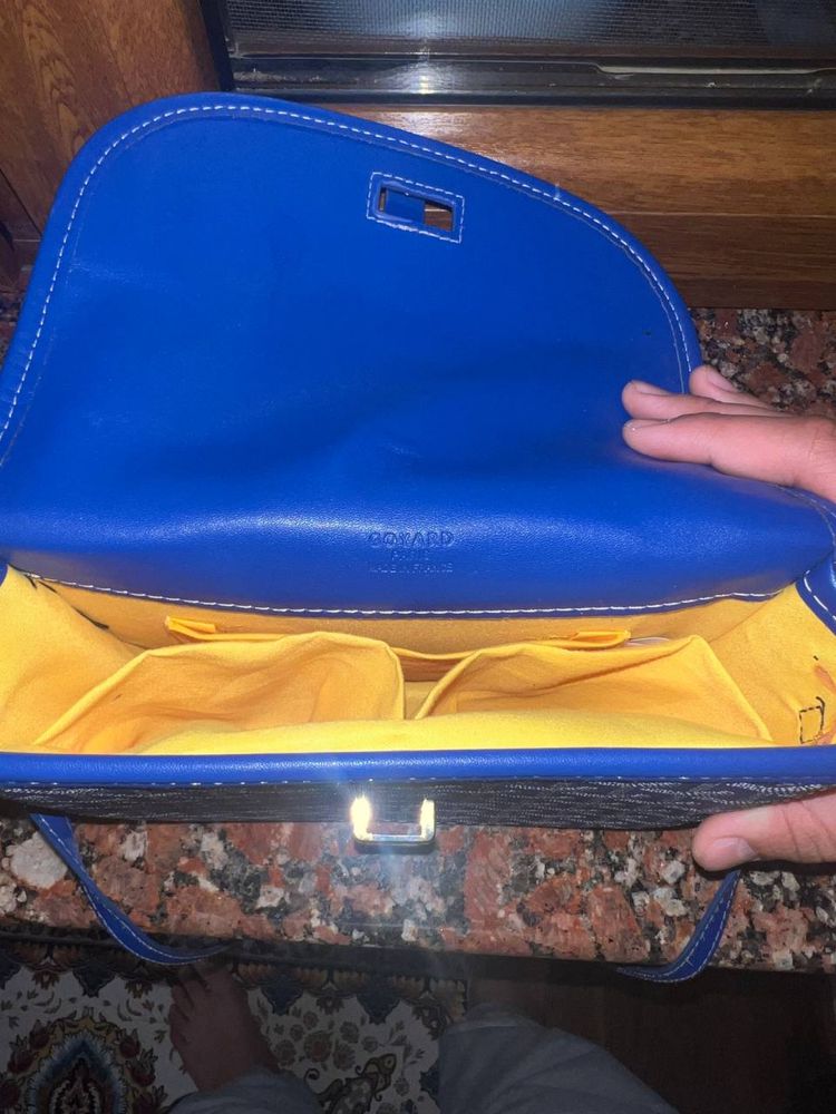 Синяя сумка GOYARD барсетка