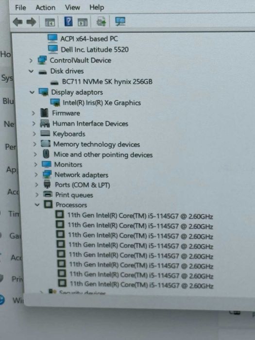 Dell Latitude 5520 i5 11 gen/8RAM/256GB SSD/Intel® Iris® Xe/Full HD