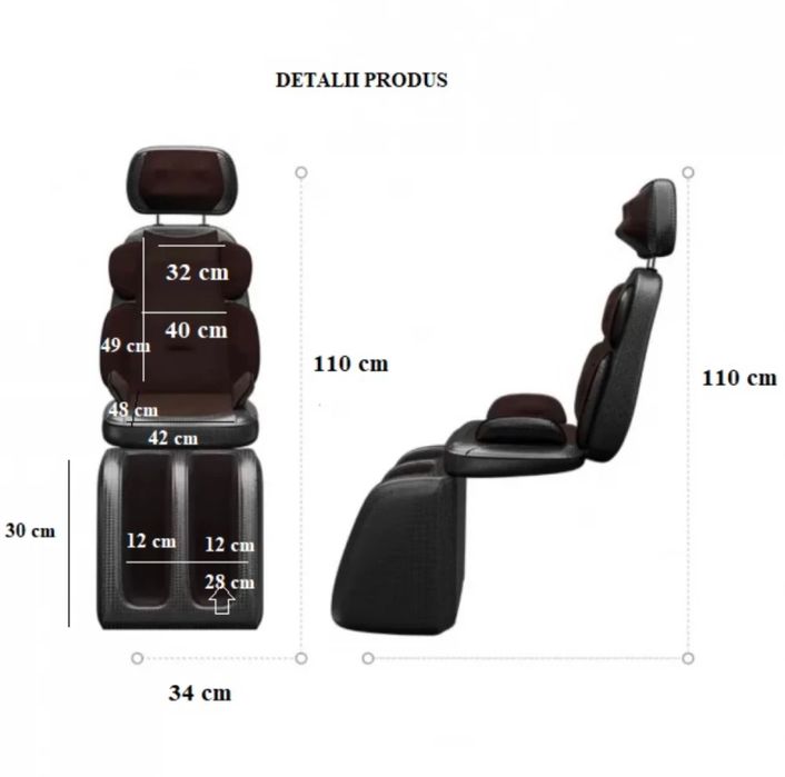 Saltea Masaj cu Role Shiatsu și vibrații