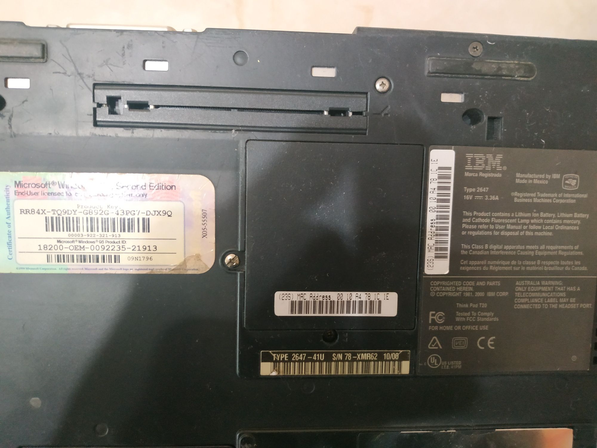 Продам ноутбук IBM ThinkPad T20