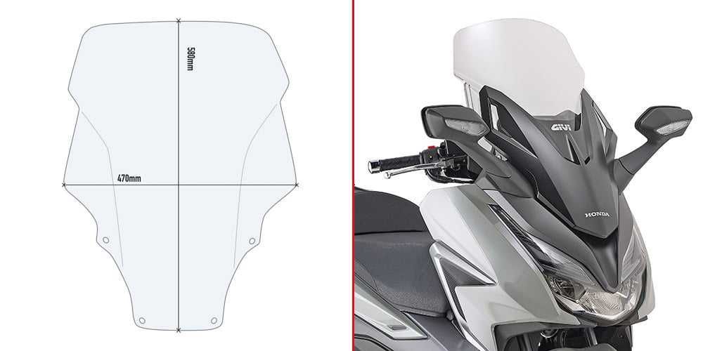 Parbriz Transparent Givi Honda Forza 125 (21 > 22) / Forza 350 (21-)