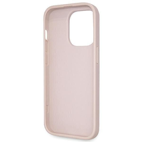 Кейс guess iphone 15 pro leather 4g triangle pink