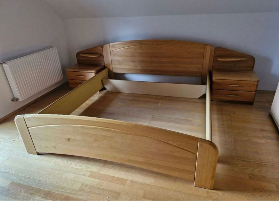 Pat matrimonial 200/180 lemn! Complet cu saltele