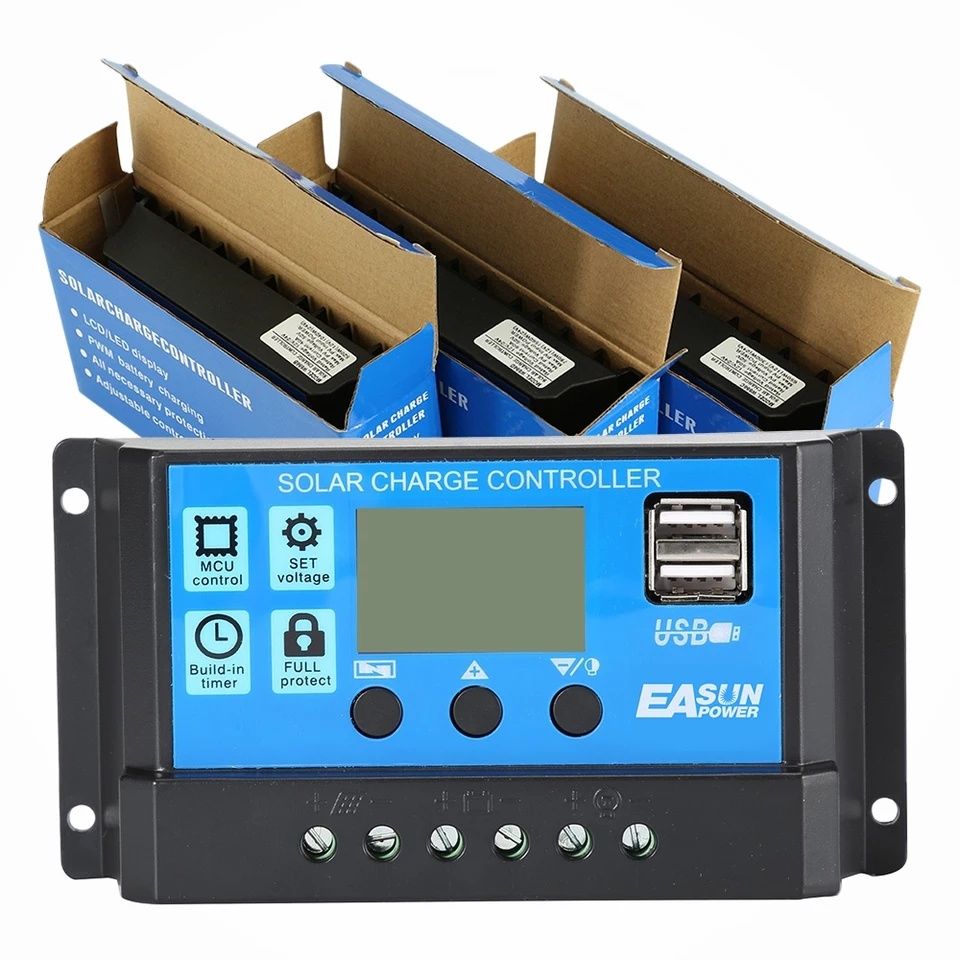 Controler Solar PWM Regulator 12V 24V 30A, 2 X USB SI LCD
