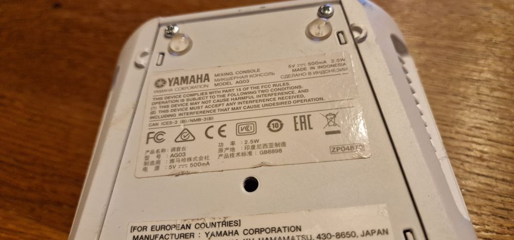 Mixer audio Yamaha AG 03