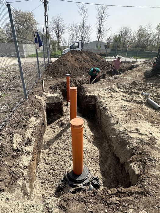 Montaj fose septice ecologice/ Sistem de drenaj/ Tuburi beton fose