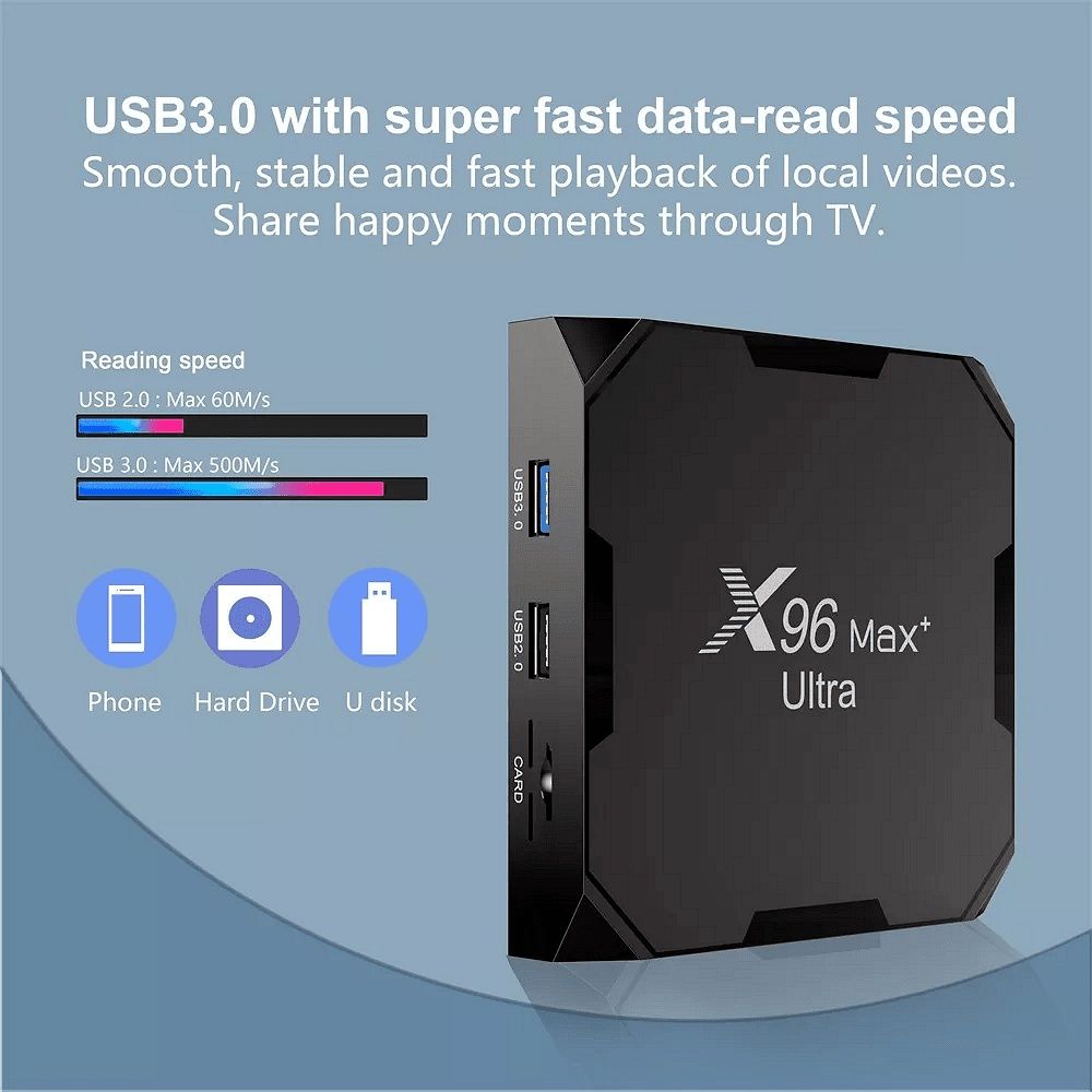 TV box X96 max plus ultra Android 11 S905X4  AV1