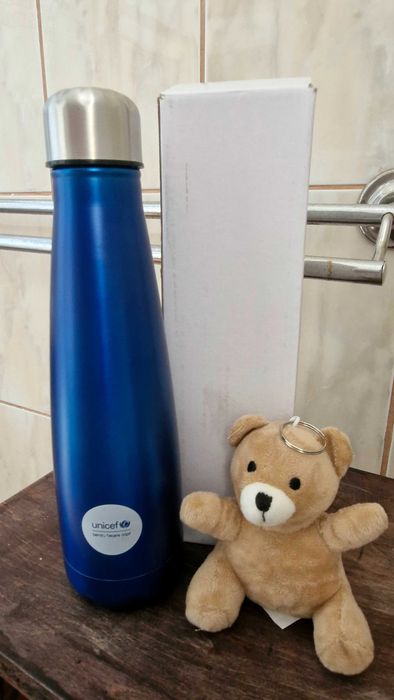 Set termos cald/rece + ursulet, ideal pentru gradinite si școli