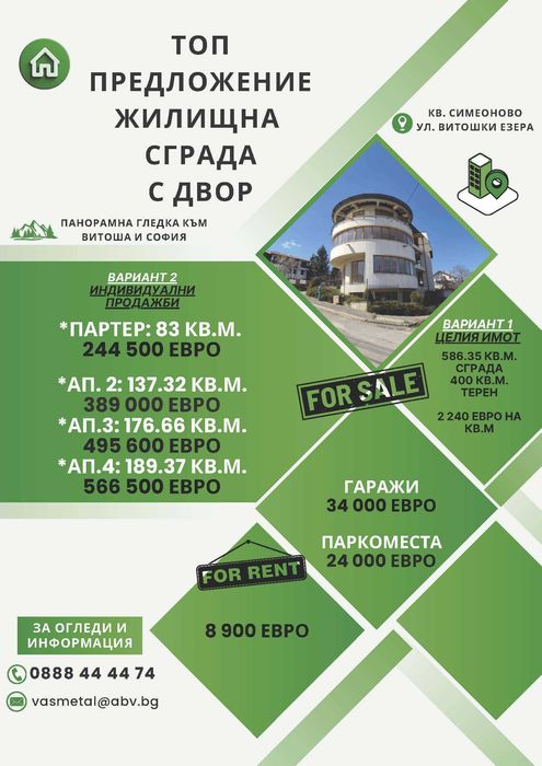 Продава се жилищна сграда, кв. Симеоново