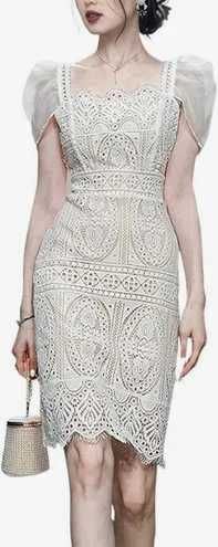 Бяла рокля дантела, Бяла рокля, Дантелена рокля, Елегантна бяла рокля,