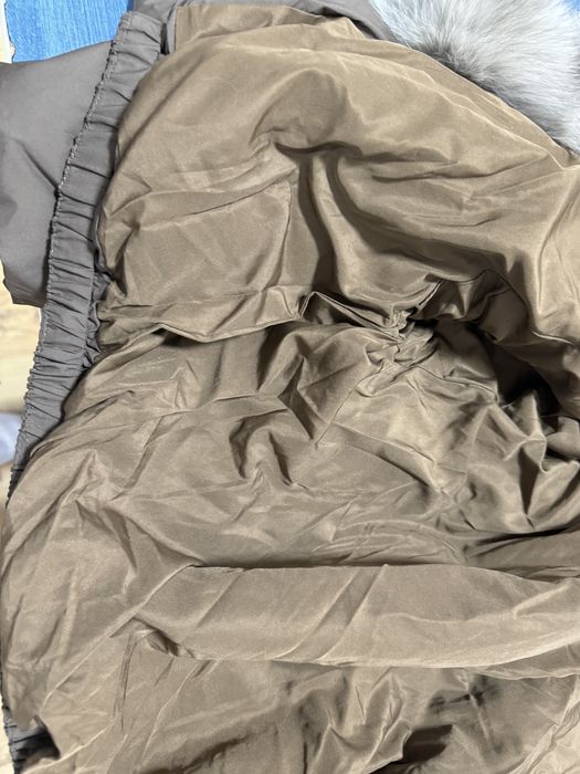 Geaca de fas, cu puf de rata si blana naturala de vulpe, marimea S