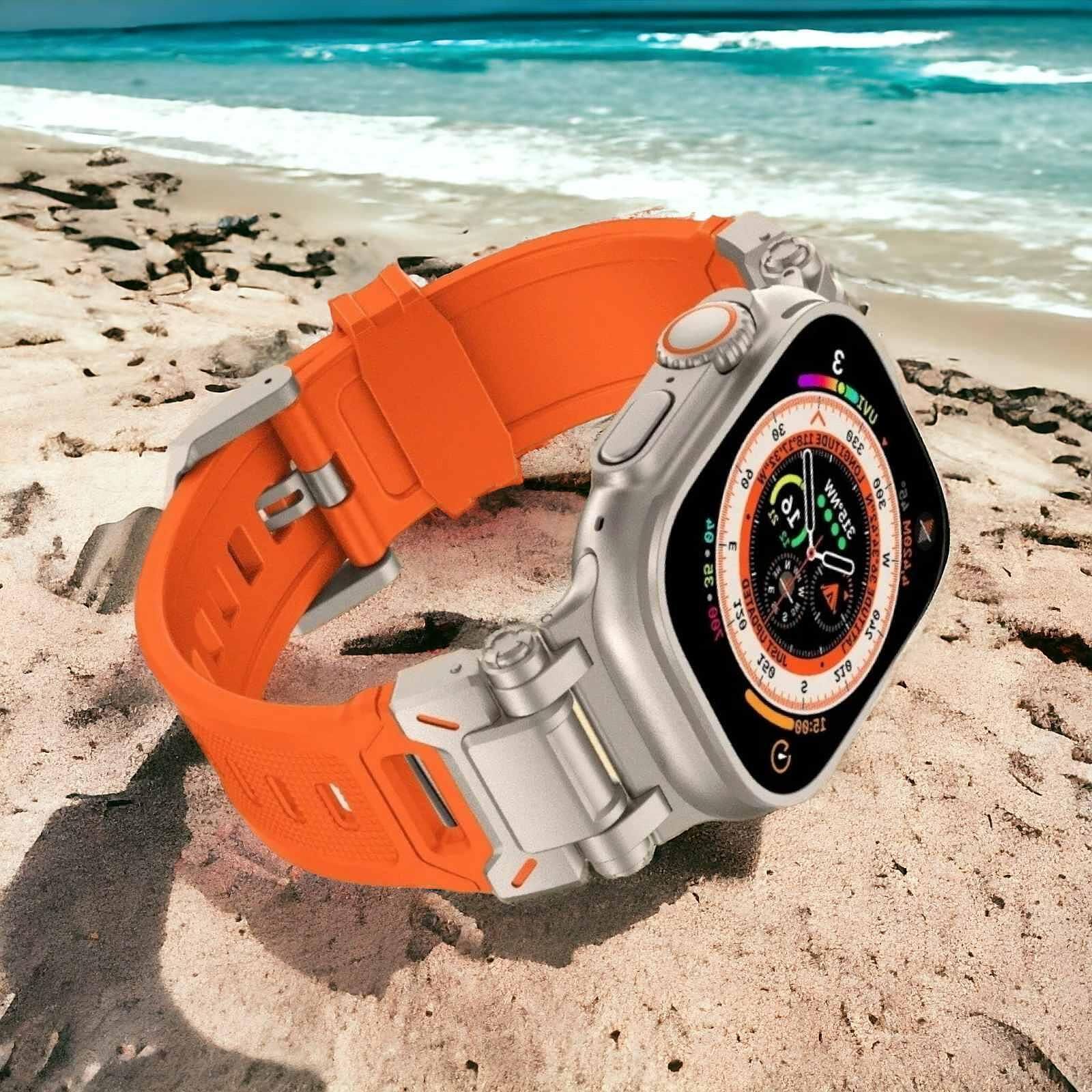 Tech-protect delta pro каишка за apple watch ultra 1/2 - orange/titani