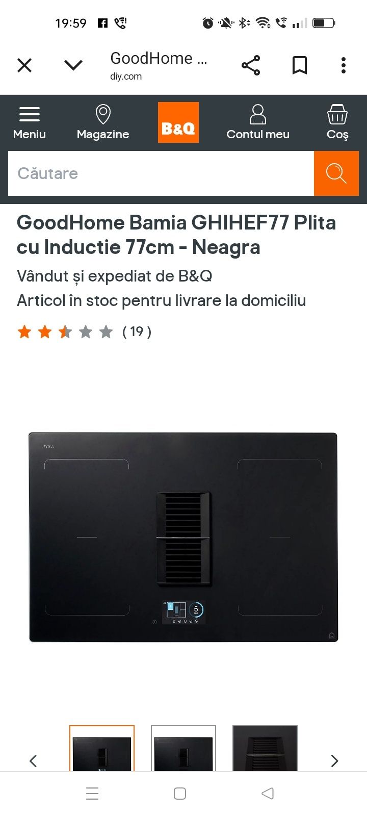 GoodHome Bamia GHIHEF77 Plita cu Inducției 77cm - cu hotă incorporata