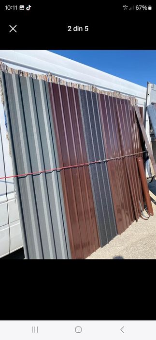 Tabla cutata gri maro roșu zincata