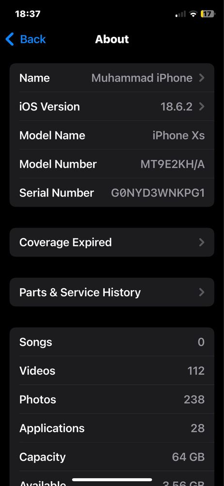 iPhone Xs 64GB kh/a