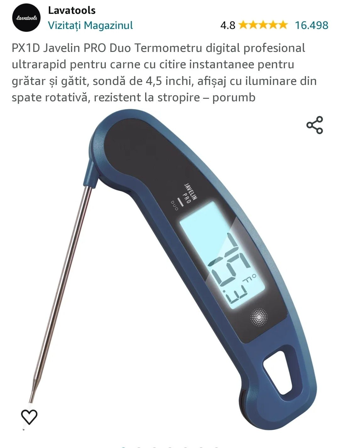 Javelin PRO Duo Termometru digital profesional ultrarapid pentru carne