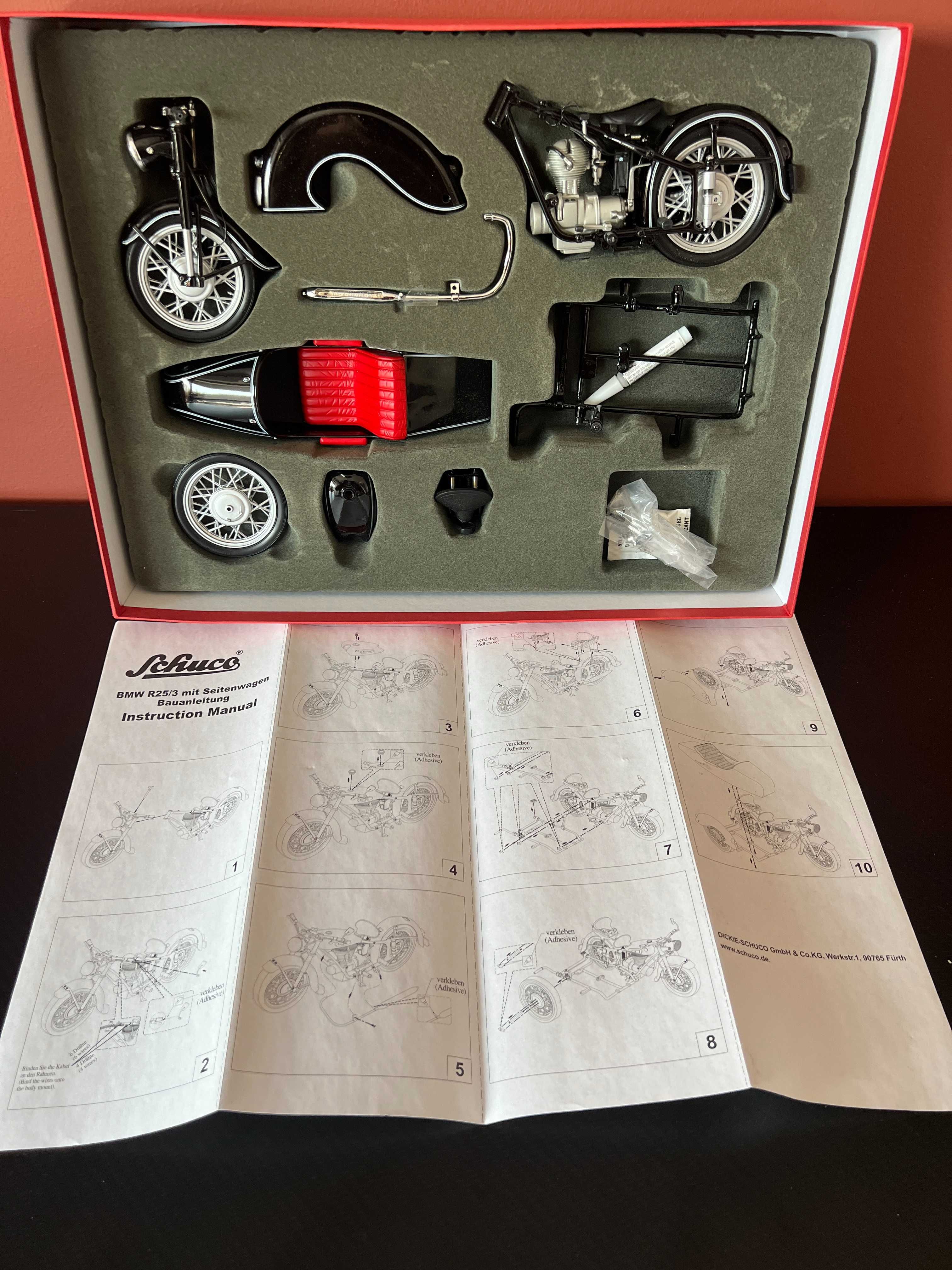 Jucarie Colectie Schuco 1/10 Motocicleta Cu Atas BMW R25/3