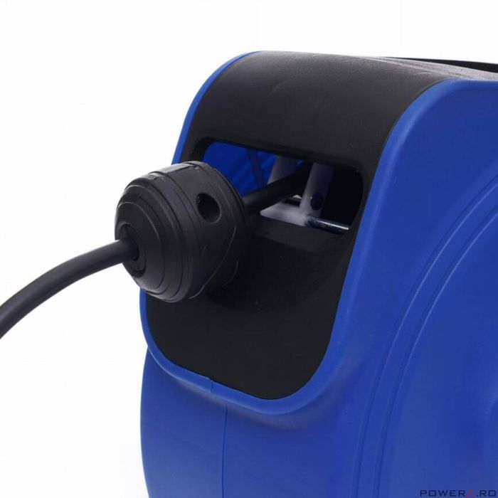 Cablu electric prelungitor, 15 m, pe tambur retractabil, Kraft
