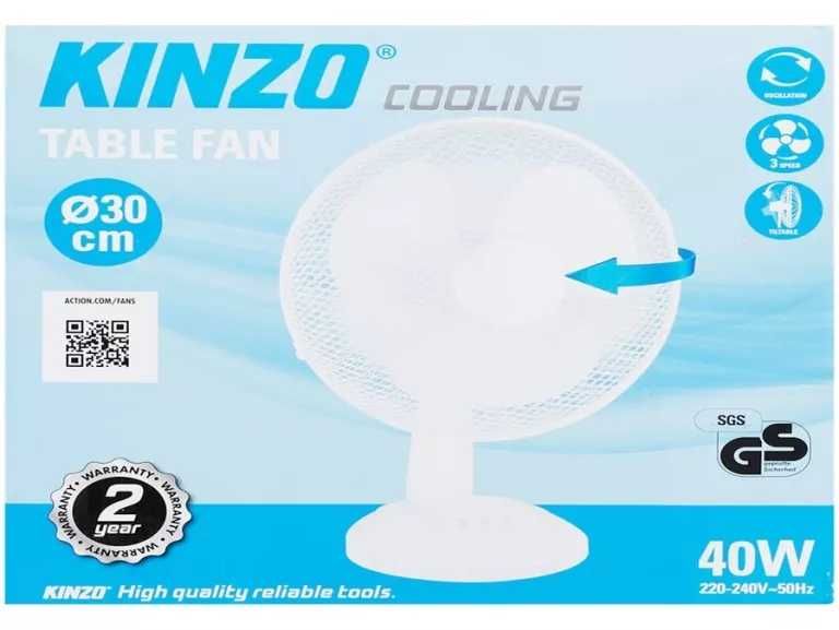 Настолен вентилатор бял Kinzo 35W 30cm