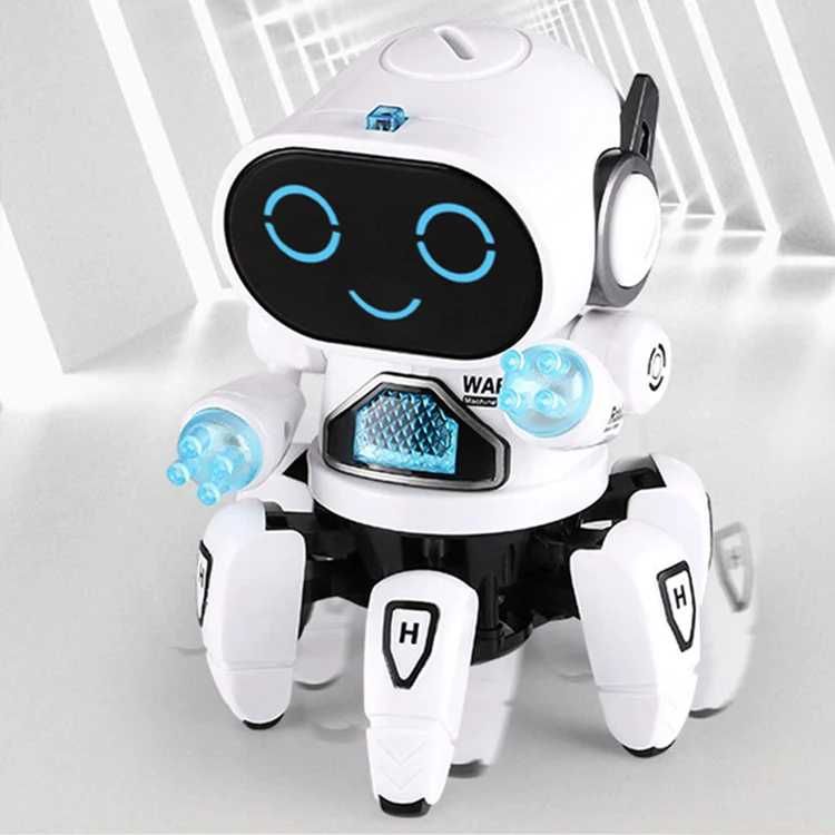 Robot interactiv pentru copii cu led, Alb, 17.5 cm