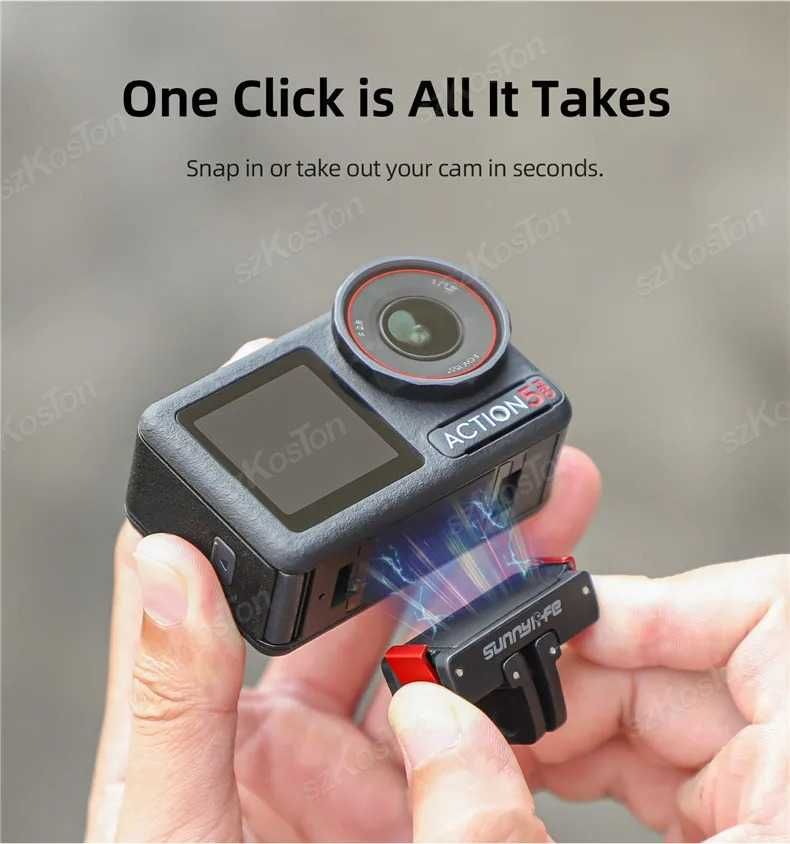 Adaptor quick release magnetic camere de actiune DJI Action 4 3 5 Pro