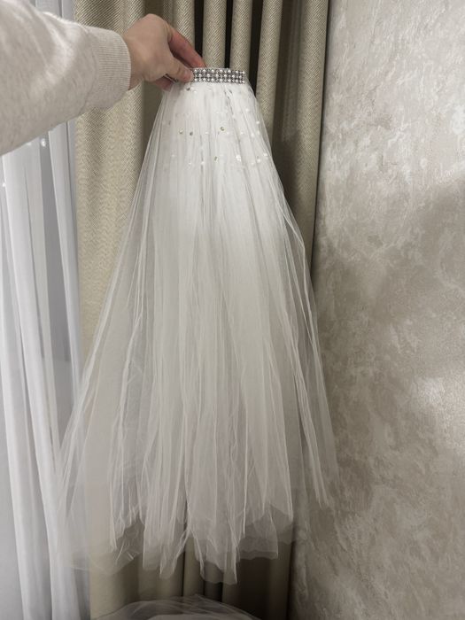 Фата свадебная белая