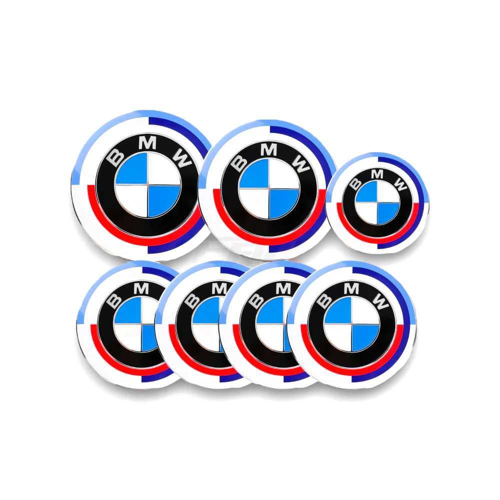 Set complet embleme capota jante volan BMW Anniversary 50 years M